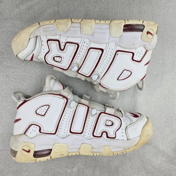 Nike Air ‘More Uptempo’ GS White Varsity Red DJ5988-100 Youth SZ 7Y NEEDS REPAIR - Picture 6 of 12